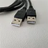 나사 구멍이있는 듀얼 포트 USB2.0 확장 케이블 패널 마운트 USB 데이터 케이블 검정 1m