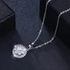 New arrival 925 sterling silver Rotating pendant necklace with white zircon fine Jewelry making for women gifts PTEN003252p