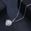 New arrival 925 sterling silver Rotating pendant necklace with white zircon fine Jewelry making for women gifts PTEN003