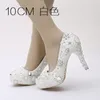 Fashion Luxurious Pearls Crystals White Wedding Shoes Size High Heels Bridal Shoes Party Prom Women Shoes 292n