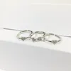 Edelstahl Damen 3-teiliges Ring-Set Kleeblatt Damen süßer vierblättriger Ring dreifarbiger Herzring für Damen