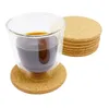 10cm×0.5cmの丸形の平らなコルクコーチャース耐熱茶飲み物ワインのコーヒーカップマットパッドの装飾 - 結婚式のパーティーのためのアイデアGiftsn749