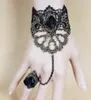 뜨거운 새로운 검은 레이스 고스 뱀파이어는 하나의 체인에 반지와 팔찌 장미 고전적인 섬세한 우아함