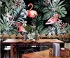 Ganzer tropischer Regenwald und Flamingo-Wandtapete für Wohnzimmer, Küche, Dekoration, Restaurant, Tapete 7085697