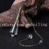 1 Pcs Natural Rock Quartz Crystal Clear Pendant Pendulum Apontou Pedra Cura Reiki 12 Faceta Cobrado com Bronze Antigo Cadeia De Cobre Contas