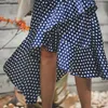 2019 Tigena Siyah Mavi Polka Dot Yaz Elbise Kadınlar 2018 Kolsuz Tunik Bandaj Boho Beach Midi Parti Elbise ve Sundress Robe Femme