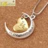 Halskette mit Anhänger „I Love You To The Moon and Back“ mit Karabinerverschluss, 61 cm, NL23, Modeschmuck