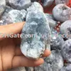 Raw Blue Celestite Crystal Cluster Geode Home Decor Collection Oregelbundet naturligt grovt mineralrockläkning Kvartz Ocean Wisdom Stone Exempel för drömåterkallelse