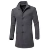 Cappotto lungo da uomo di nuova moda 2017 di nuova moda Cappotto invernale da uomo monopetto slim fit da uomo Trench taglia 3XL