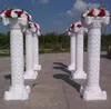 Hollow Filar Kwiat Design Roman Columns White Color Plastic Pillars Road Cytowany rekwizyty Ślubne Dekoracje WT075