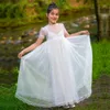 Boho Chic Flower Girl Dresses 2018 Vintage Short Sleeves Junior Bridesmaid Dress Floor Length Bohemian 1st Communion Dress for Little Girls