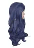 Longo azul escuro ondulado tranças perucas femininas descendentes 2 evie peruca cosplay mm8485285