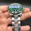 Top fashion watches green big dial ice diamond watch high quality fully automatic mechanical sports watch free shipping