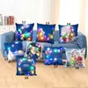 45 * 45 cm Wesołych Świąt LED Light Up Glowing Poszewka Santa Claus Poduszka Pokrywa Super miękki dla kanapy Chair Pillow Case