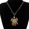 Fashion men Yak Bone Powder Carved Sun Smiley Frog Surfer Turtles Pendant Charm Necklace Wood Beads Adjustable Rope Necklace