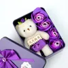 С плюшевым букетом медведя 4 цвета ароматизированные розовые мыло цветок для свадьбы день Святого Валентина рождественские подарка украшения мыла цветы 5 5см bb