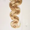 Rubio brasileño ola de cuerpo cabello virgen u extensiones de cabello 100 mechones 100 g remy pre -binde -queratin cápsulas cabello