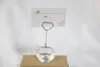 Clear Crystal Heart Shaped Place Card Houders Bruiloft Gunsten in Geschenkdoos Naam Kaart Houders Clips Groothandel