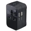 Międzynarodowy Uniwersalny WSZYSTKIE W JEDNYM WORLDWIDE TRAVEL Adapter Ładowarka ścienna Zasilacz AC Adapter z podwójnymi portami ładowania USB