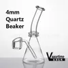 4mm Hookahs Thick Beaker WIth Quartz banger 5 Inches Mini Bongs Flat Bowl Nails Individual Box Water Pipe Inline 343