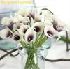 Calla Lily Bride Bouquet 34cm lång singel konstgjord blomma silke blomma 13 färger för bröllopsjubileum hem dekoration