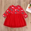 Weihnachten Kinder Kleider für Mädchen Kleinkind Baby Mädchen Kleidung Langarm Cartoon Schneemann Druck Mädchen Kleid Boutique Weihnachten Mädchen Kleidung 2-6T