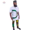 2018 Summer Mens African Clothing Plus Storlek 6XL African Clothes O-Neck Mens Bomullskläder för män 2 Pieces Plus Size Wyn473