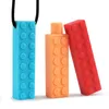 Chew Brick Silicone Pencil Toppers Food Grade Teething Sensory Toys for Boys Girls Kids Chewy Topper Teethers Autism Aid