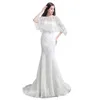 Robes élégantes chérie avec enveloppement sirène dentelle longue robes de mariée de fête de mariage pour les femmes robes de mariée DH4196