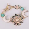 2 couleurs mode européenne et américaine de la mode bohème Bracelet étoile modèle de lune soleil étoile fille zircons gros bijoux