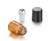 500 stks 1ml Mini Roll On Roller Flessen voor essentiële oliën Roll-on hervulbare parfumfles Deodorant Containers met Black Deksel SN1836