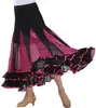 ホエンテックQuickstep Folklorico Ballroom Jive PracticeスカートWaltz Dance Ruffle Glitter Long Latin Waltz Ballroom Dance Circle Tango Costumes