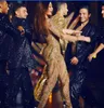 Abendkleid Yousef aljasmi Kim Kardashian Langärmliger Overall mit O-Ausschnitt und applizierten Quasten Almoda gianninaazar ZuhLair murad Ziadna267l