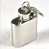 1 Unze 28 ml Mini-Flachmann aus Edelstahl mit Schlüsselanhänger. Tragbare Party-Weinflasche im Freien mit Schlüsselanhänger