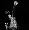 Neueste Glasbongs Becherglas Wasserpfeife Glasrecycler Bong Vogelkäfig Reifen Perc Glas Recycle Bohrinsel 14mm Gelenk