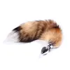 imitation Fox tail,cat tail,dog tail spiral Anal plug Stainless steel butt plug cosplay anal sex toys metal butt plug Y1892003