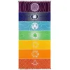 Toalha de banho estilo boemia india mandala cobertor 7 chakra arco-íris yoga mat listras tapeçaria para senhora presentes 17sj ff