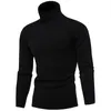 Hiver col haut épais chaud pull hommes col roulé marque hommes chandails Slim Fit pull hommes tricots mâle Double col