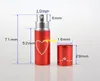 10 stks / partij 5ml Draagbare parfumspuitfles Point Drill Love lege parfumfles make-up container spuitflessen