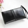 2018 Fashion Women Womenets Wristlet Handbag Solid Pu Leather Long Long Bag Black Change Clutch Lady Cash Phone Pres