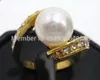 >>>White Pearl Crystal Ring Size 6 7 8 9263o