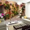 European Street Paysage Fond d'écran personnalisé murale pleine fleur Photo murales Imprimé Home Decor Photo Wallpaper Effet visuel 3D