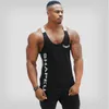 2018 hommes corps minceur Compression sans manches serré t-shirt Fitness évacuation de l'humidité gilet d'entraînement débardeur musculaire Top254z