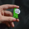 Lonely dinosaur enamel pins Cartoon animal badge brooch Green Lapel pin for Denim Jeans shirt bag Funny jewelry Gift for friend