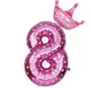 Fengreise 17 шт. Синий розовый номер Баллон с днем ​​рождения воздушный шар на день рождения украшения дети мальчик девушка партия баллона
