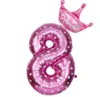 Fengrise 17 sztuk Niebieski Różowy Numer Balon Happy Birthday Balloon Birthday Party Decoration Kids Boy Girl Party Ballon Numer