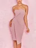 2018 Lato Nowa Moda Wyrywka Kobiety Sexy Stylowa Bodycon Sukienka Kobieta Off Ramię Uderzająca Fold Front Asymetric Party Dress