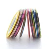 30rollspack çok renkli karışık renkler rulo şeritli bant hattı tırnak sanatı dekorasyonları etiket Diy tırnak uçları6958298