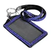 Lanière de perles de cristal strass Bling avec porte-badge d'identification vertical pour téléphone portable Téléphone portable 8 couleurs peuvent mélanger les couleurs