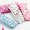 4 Style Unicorn Canvas Pencil Bag Cartoon Pencil Cases Stationery Storage Organizer Bag School Office Supply Kids Gift top quality
